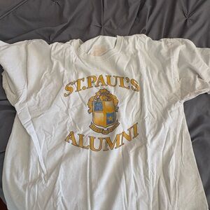 St. Paul's Alumni Crest Tee in White and Gold